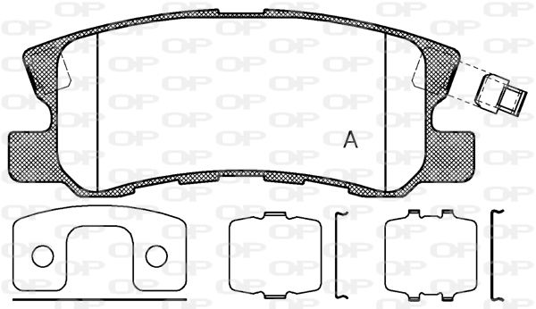 OPEN PARTS Комплект тормозных колодок, дисковый тормоз BPA0803.12